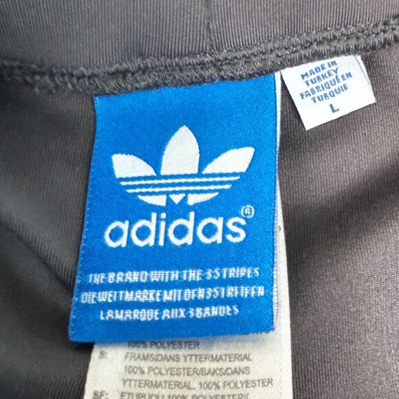 Rare Adidas 3 Stripe Men's Gray Track Pants with Silver Symbol and Buttons SZ L - Picture 6 of 11